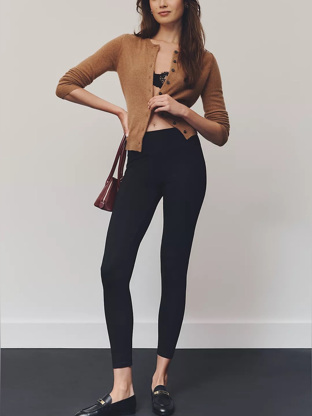 Anthropologie Solid High-Rise Black Ponte Leggings Strong Lightweight Classic